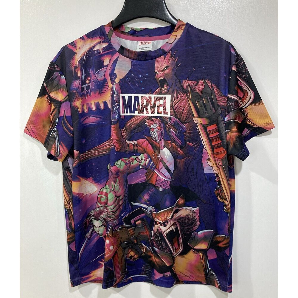 MARVEL Guardians of the Galaxy T-shirt Rare Double‎ Sided Allover Size Medium
